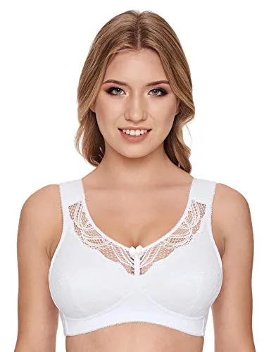 SUSA Damen Standard BH, Weiß, D120 - Funktionsunterwäsche mit dreigeteiltem Cup für optimalen Halt und extra breiten, gepolsterten Entlastungsträgern - ideal auch für große Größen.