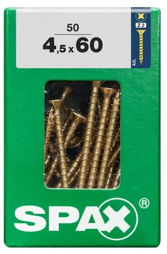Spax Universalschrauben 4.5 x 60 mm PZ 2 - 50 Stk.  Schraube
