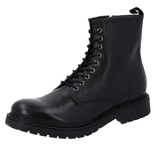 Palado Stiefeletten Herren Liakian – bequeme Boots aus Rindsleder - leicht gefütterte Stiefel - modische Ankle-Boots Schwarz Glatt UK10,5 - EU45