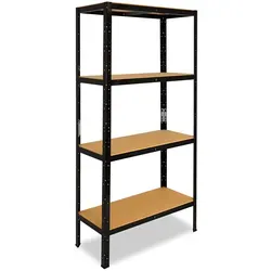 shelfplaza Schwerlastregal BLACK 200x60x45cm - Schwerlastregal mit 4 Böden, Tragkraft von 175 kg pro Boden, ideal für Keller, Garage oder Werkstatt, sorgt für professionelle Ordnung und hohe Stabilität.