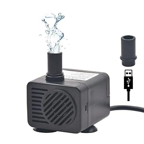 Aoonar Mini Wasserpumpe Aquarium Pumpe Tauchpumpe Teichpumpe Wasserspielpumpe Submersible Pumpe für Aquarium, Gartenteich Springbrunnen,1W, 200L/H USB