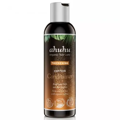 ahuhu THICKENING Coffein Conditioner (200ml) – Haarspülung mit Bio-Koffein & Reisstärke, Stärkt die Haarstruktur & verleiht Fülle, Für feines & kraftloses Haar, Pflegt ohne zu beschweren, Vegan