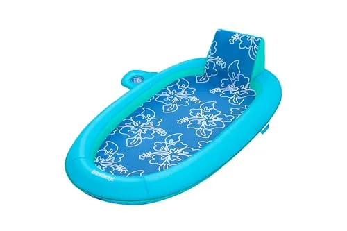 Bestway Poolmatte Flex 'n Fold 188 x 98 x 38 cm - Liegen: Komfortable Poolmatte mit reißfester Textiloberfläche, integrierter Rückenlehne und Getränkehalter für maximalen Entspannungskomfort.