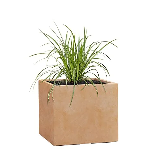 Pflanzwerk® Pflanzkübel Cube Terrakotta 23x23x23cm *Frostbeständiger Blumenkübel* *UV-Schutz* *Qualitätsware*