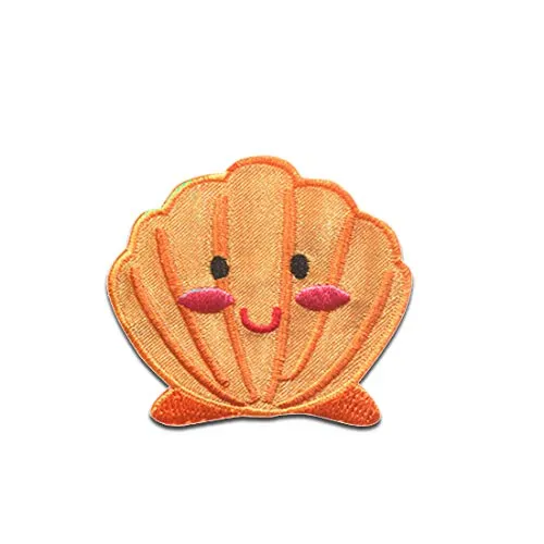 Catch the Patch Muschel Gesicht Piraten Tiere - (Größe: 5,1 x 4,4 cm) – Aufbügler & Applikationen in verschiedenen Größen – Ideal für Kleidung, Schulranzen, Jeans & Rucksäcke