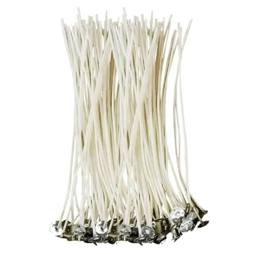 CZ Store®- Kerzendochte |50STK|20 cm Natürliche Bio-Baumwolle, vorgewachst mit Soja-Wachs - Langlebig, geruchlos, sauber - Mit PDF-Anleitung zur Kerzenherstellung