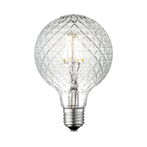 Home Sweet Home Edison Vintage E27 | LED-Filament-Leuchtmittel Globe | G95 Crystal LED-Lampe | Klar | Dimmbar | 4W 440lm 3000K | warmweißes Licht | für E27-Fassungen