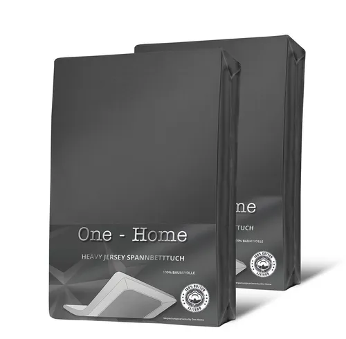 One Home Spannbettlaken Heavy, Jersey, Gummizug: rundum, (2 Stück), Double Pack, erhöhtes Flächengewicht