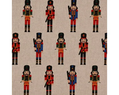 SCHÖNER LEBEN. Stoff Weihnachtsstoff Dekostoff Nussknacker natur rot blau grün 1,40m