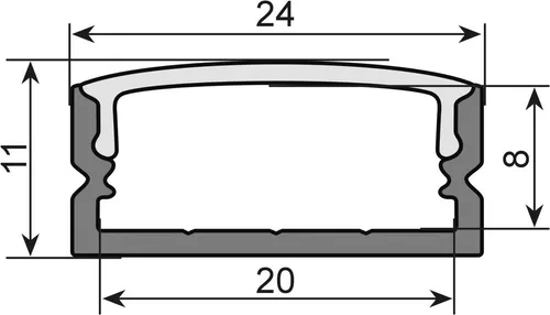Produktbild EUROLITE U-Profil 20mm für LED Strip schwarz 2m (51210970)