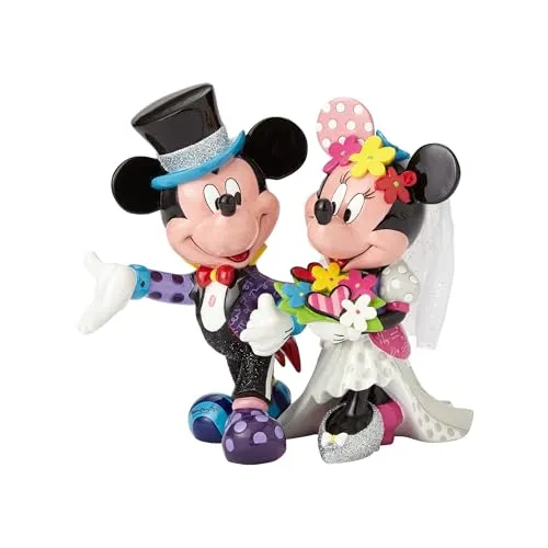 Disney Britto Mickey and Minnie Mouse Wedding Figur - Sammlerfiguren: Ausdrucksstarke Pop-Art-Designs von Mickey und Minnie in hochwertigem Resin, ideal als Geschenk oder für die eigene Sammlung.
