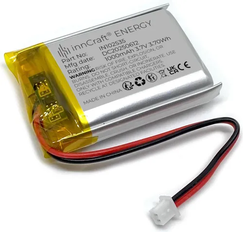 Lithium Polymer Akku innCraft Energy 1000mAh 3.7V, Modell 102535 mit 2P Molex 51021-020 1,25 mm Pitch-Anschluss