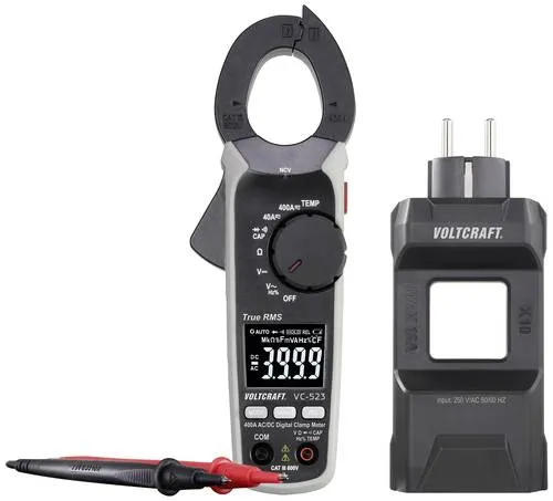 VOLTCRAFT VC523 SE plus DMA Stromzange digital CAT III 600V - Digitale Stromzange zur einfachen Messung von Strömen bis 400A. Mit kontraststarkem Display und ergonomischer Hold-Taste für komfortables Ablesen. Ideal für den Einsatz in Schaltschränken und der KFZ-Elektrik.