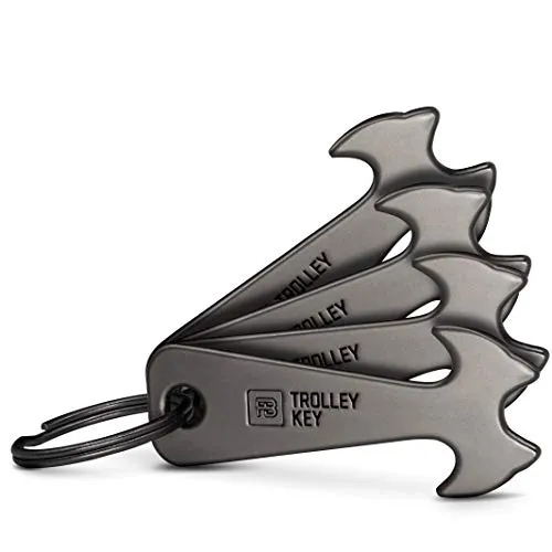 FABACH 4 Black Trolley Key Einkaufswagenlöser in schwarz von FABACH