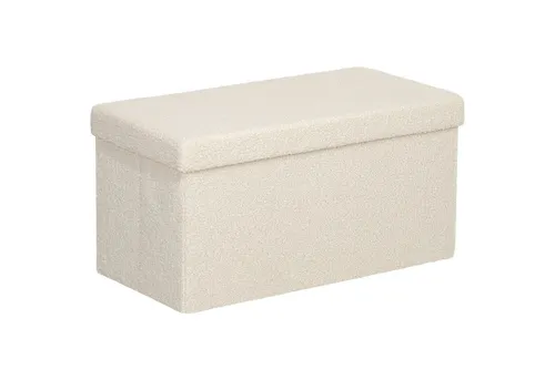 furnicato Sitztruhe mit Stauraum – Cremeweiß - Stylische Sitzbank mit 84 L verstecktem Stauraum, ideal für Decken und Kissen. Weich gepolstert und faltbar, perfekt für jedes Zimmer!