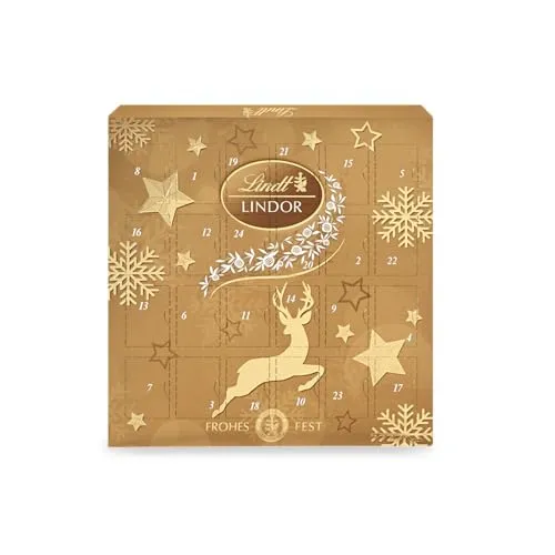 LINDOR Mini Adventskalender 2025 von Lindt - Adventskalender mit 24 zartschmelzenden LINDOR Kugeln, ideal für die Vorweihnachtszeit und gefüllt mit feinster Schokolade aus nachhaltigem Anbau.