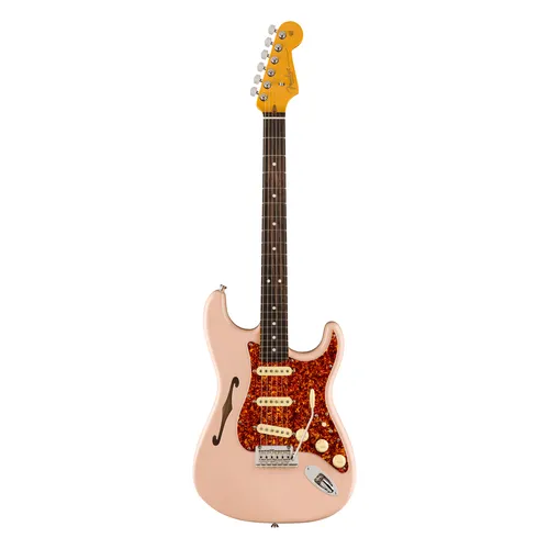 Fender American Professional II Stratocaster Thinline RW Transparent Shell Pink E Gitarre