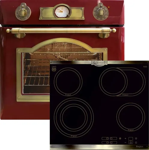 Kaiser Herd Set EH6355RotEm + KCT6385 Elektro Backofen mit Glaskeramik Kochfeld - Autarkes Herdset mit 60 cm Breite, inkl. Grill und Umluftfunktion. Ideal für die moderne Küche, bietet hohe Energieeffizienz und selbstreinigende Funktion.