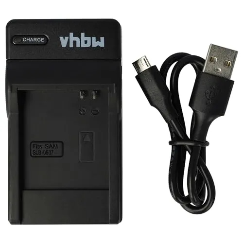 vhbw USB Ladegerät kompatibel mit Samsung SLB-0937 Kamera Camcorder/Akku - Ladeschale, Ladeanzeige, 4,2 V