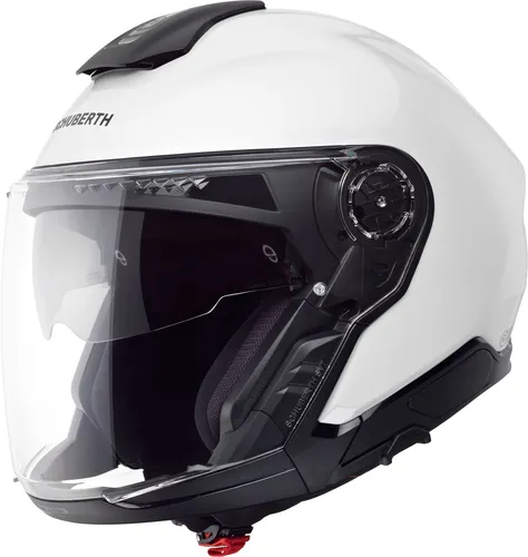 Schuberth J2 Solid Jethelm - Weiß, Größe 57 (M) - Motorradhelm für alle Jahreszeiten mit optimaler Belüftung, kratzfestem Visier und leichtem Design. Inklusive Aufbewahrungstasche und Straßenzulassung.