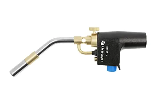 Högert Technik - Turbo propan gas torch - Professioneller Turbogasbrenner - Propangasbrenner für Sanitär-, Installations-, Dach- und Werkstattarbeiten - AUTO START/STOP-Funktion - die TURBO-Düse