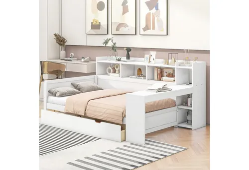 OKWISH Schlafsofa Tagesbett mit USB-Anschluss in weiß von OKWISH