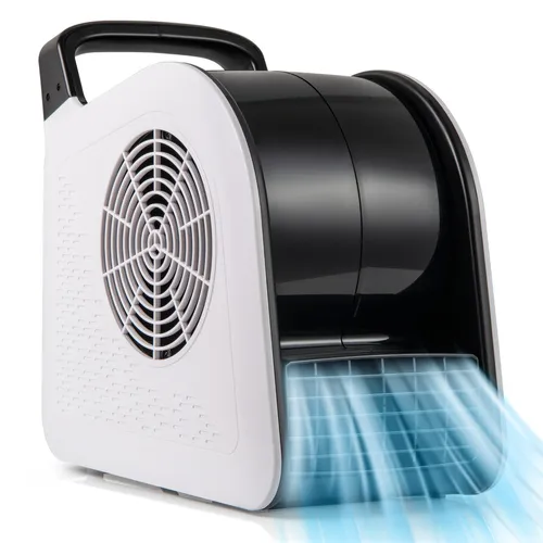 COSTWAY 130W Bodengebläse mit 3 Geschwindigkeiten - Vielseitiger Bodenventilator mit 3 Blasgeschwindigkeiten. Ideal zum Trocknen, Kühlen und Lüften in Werkstätten, Büros und Zuhause. Schwenkbarer Kopf und integrierte Steckdosen für zusätzlichen Komfort.