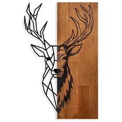 ABERTO DESIGN Wanddekor - Braun/Schwarz, (B)36 x (H)58 cm - Wanddekor von ABERTO DESIGN aus Holz und Metall, detailreich gestaltet für individuelle Raumgestaltungen. Ideal für jeden Stil und zur Wandmontage geeignet.