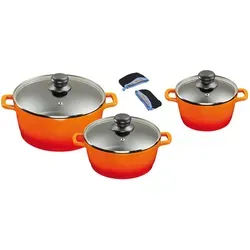 Topf-Set KING, orange, Töpfe, mit gratis Henkelpads, Induktion