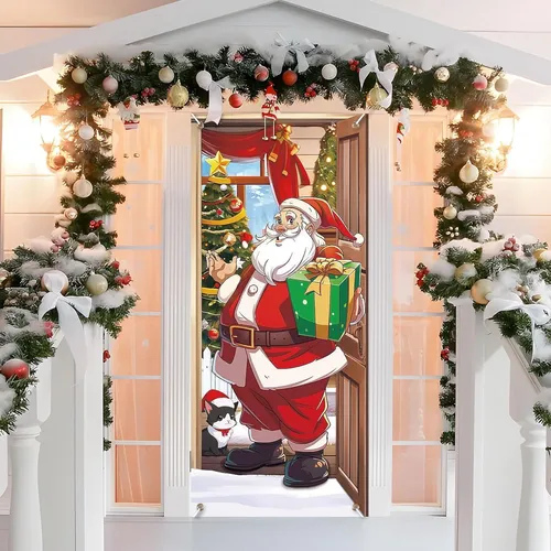 Produktbild Weihnachts Türabdeckung 200x90 cm Deko Haustür Winter Festlichkeiten