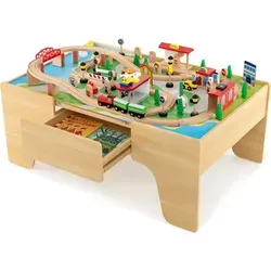 COSTWAY 84-teiliges Kinder Eisenbahn Set von Costway
