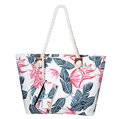 MASADA Badetasche XXL Familie Strandtasche Damen Beach bag groß mit Reißverschluss - Flower Inspiration
