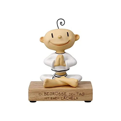 Goebel Figur - Der kleine Yogi - Sammlerfigur aus hochwertigem Porzellan, liebevoll gestaltet auf elegantem Holzsockel, ideal als Geschenk für Freunde und Familie, Maße: 10 x 5 x 13 cm.