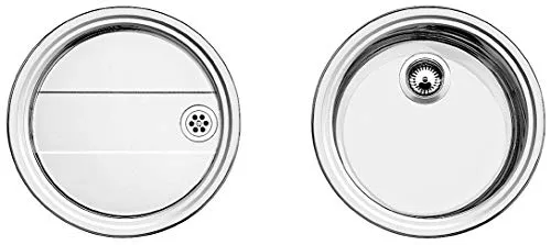 BLANCO RONDOSET Edelstahl Spüle - Einbau-Spüle für 60 cm breite Unterschränke, extrem kratzfest mit zeitlosem Design, inklusive optionalem Zubehör wie Schneidebrett aus Buchenholz.