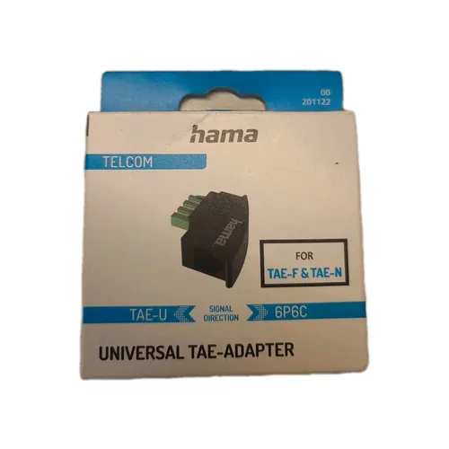 Produktbild HAMA Adapter TAE-F, TAE-N, TAE-U Stecker auf RJ11 6P6C Buchse Telefon FAX DSL