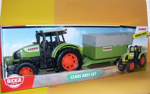 Dickie Toys CLAAS Ares Set - großer Traktor mit Kippmechanismus, 57 cm lang, fördert Motorik und kreatives Spielen für Kinder ab 3 Jahren