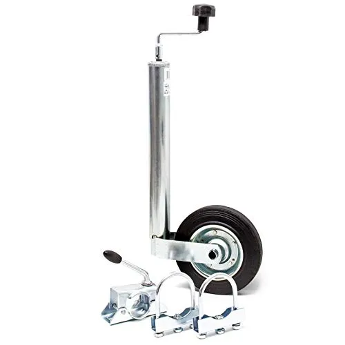 Wiltec Stützrad für Anhänger bis 362 kg – Robuste Abstellstütze mit pannensicheren Reifen
