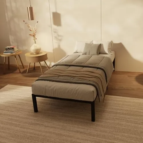 HAGO24 | Bettgestell 90x200cm | Einzelbett | Stahlrahmen | Lattenrost | Anthrazit | Pulverbeschichtet | Jugendbett | 24cm Höhe | Gästebett | Metallrahmen |