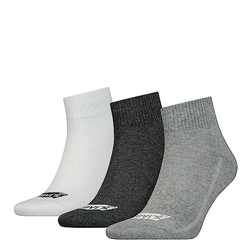 Levi's Unisex Quarter Socks, Grey, 39/42