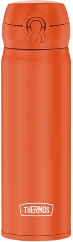 THERMOS ULTRALIGHT BOTTLE 0,50l - Glowing Orange Mat - Thermobehälter aus leichtem Edelstahl, hält Getränke bis zu 10h heiß und 24h kalt, absolut dicht mit Safety Lock für maximale Sicherheit.