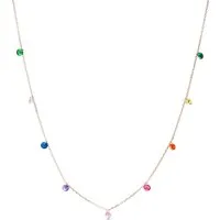 Luxuriöses Collier aus 925er Sterlingsilber und mehrfarbigen Zirkonen mit 18 Karat Rosévergoldung.