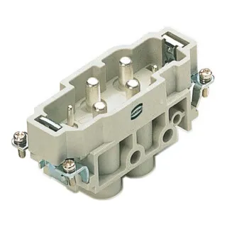 Harting Stifteinsatz Han K4/2-STI-S 09380062601 - Steckdosen & Buchsen, robuster Stifteinsatz mit 6 Leistungskontakten und Schraubanschluss, ideal für zuverlässige elektrische Verbindungen bei hohen Temperaturen.