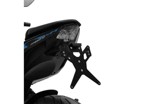 ZIEGER Kennzeichenhalter X-Line für CFMoto 650 NK - Robuster Kennzeichenhalter für CFMoto 650 NK, schwarz pulverbeschichtet, verstellbarer Neigungswinkel und hervorragende Witterungsresistenz, keine TÜV-Eintragung nötig.