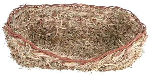 TRIXIE Grasbett aus 100% Naturmaterialien - für Meerschweinchen, Zwergkaninchen - zum Schlafen und Knabber - 33 x 12 x 26 cm - 61153