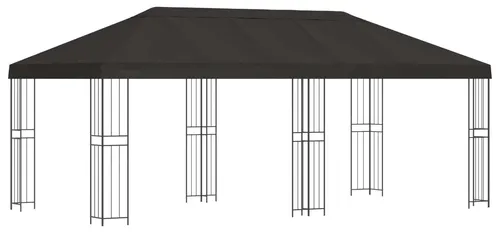 vidaXL Pavillon mit Seitenwänden 6 x 3 m Anthrazit Polyester und Stahl - Stylischer Gartenpavillon mit Netzseitenwänden für unvergessliche Outdoor-Events. Robuste Bauweise, wasserabweisendes Material und optimale Luftzirkulation sorgen für höchsten Komfort und einladende Atmosphäre.