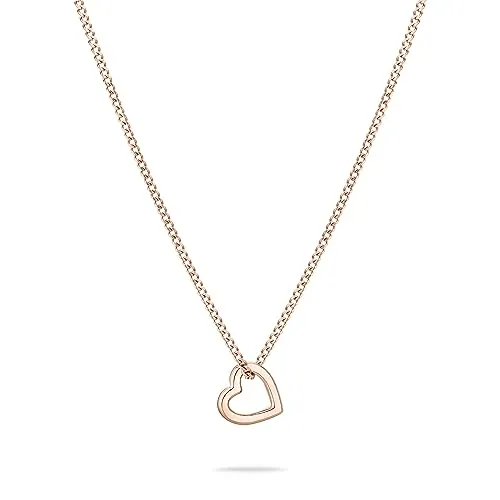 Tamaris Halskette mit Herz-Anhänger - 45 cm - Ketten aus Edelstahl mit IP-roségold Beschichtung, verstellbare Länge und stilvolles Herzdesign - perfekt für jeden Anlass.