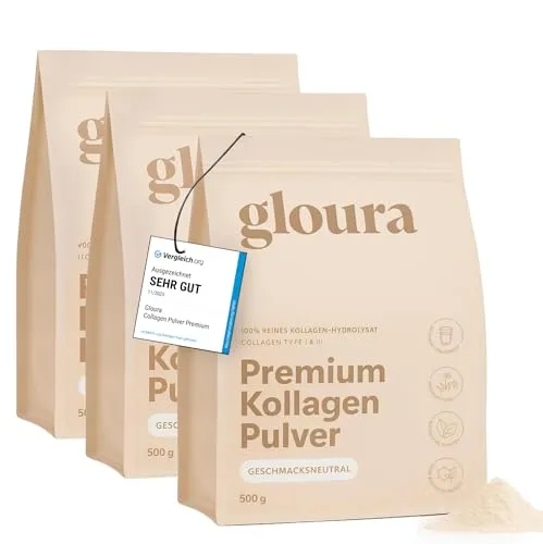 Collagen Pulver Premium 500g - 100% reines Hydrolysat für vielseitige Anwendung - Hochwertiges Collagenpulver vom Typ 1 & 3, geschmacksneutral und ohne Zusätze. Ideal für die tägliche Ernährung, löst sich schnell in verschiedenen Getränken auf und sorgt für eine einfache Integration in Ihre Routine.