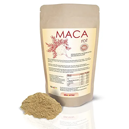 Rotes Maca Wurzel Pulver Extrudat (Extrakt) geliert 100 g Pulver aus Peru vegan