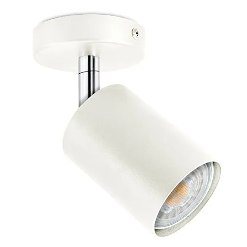 SSC-LUXon LED Decken & Wand Spotleuchte weiß 1-flammig schwenkbar & drehbar - Spotserie 1er - Strahler inkl. 1 x GU10 LED warmweiß 230V
