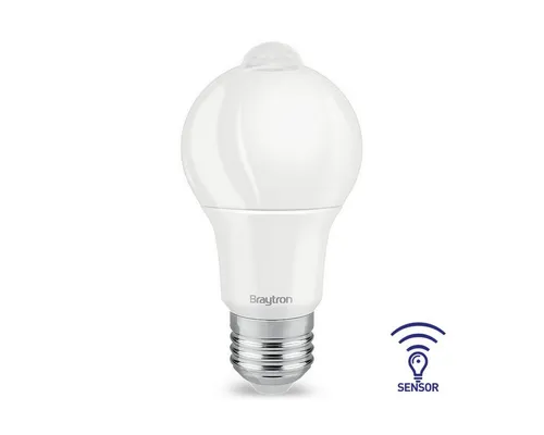 Braytron LED-Leuchtmittel E27 LED 9W Glühbirne Birne mit Bewegungssensor Bewegungsmelder PIR, E27, Kaltweiß, Bewegungsmelder, Sensor, Langlebig